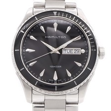 HAMILTON Jazzmaster Seaview H375110 100m DayDate Black SS Men Quartz Watch