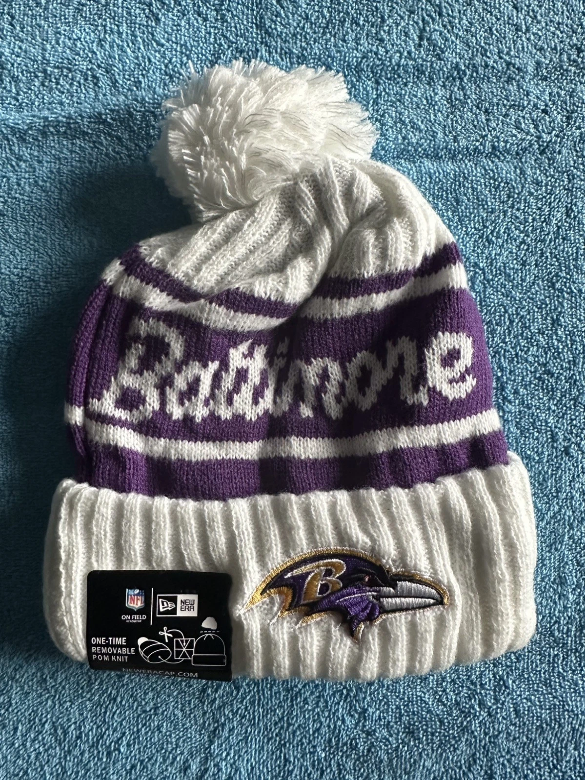 Baltimore Ravens NFL Bobble Hat Beanie Team Logo Multi Colored
