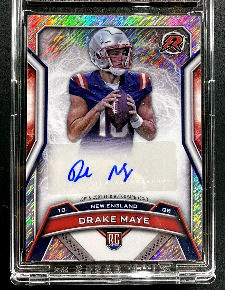 2024 Topps Resurgence Drake Maye Silver Static Refractor Rookie Auto Patriots