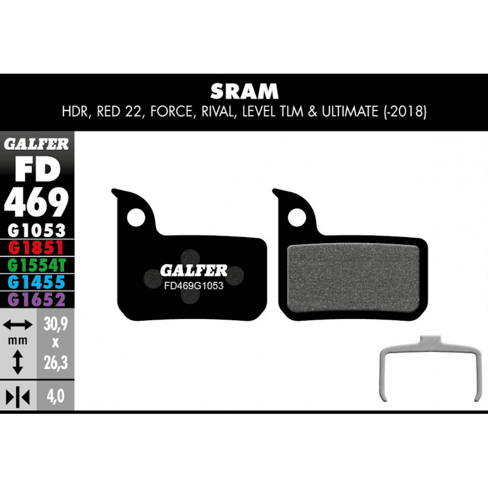 Galfer Standard Bike Disc Brake Pad - SRAM - Red/Force/Rival/Level TLM, Ultimate - Image 2
