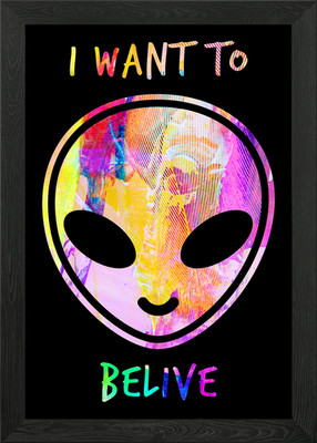 I Want To Belive Alien Kunst Gerahmtes Wandbild Poster Leinwanddruck Bild