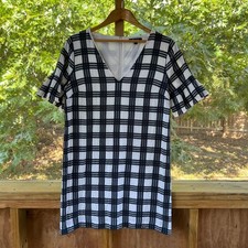 Madewell Leighton Navy And White Plaid Mini Dress Size 8