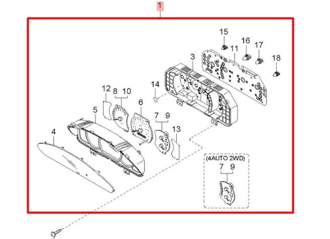 2000-05 Kia Rio 1,6 л спидометр датчик приборной панели неизвестный пробег * ReaD * - Изображение 2 из 4