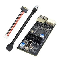 USB3.2 GEN1 19Pin to 19Pin + Type-E Expansion Adapter Card For Win7/8/10/11