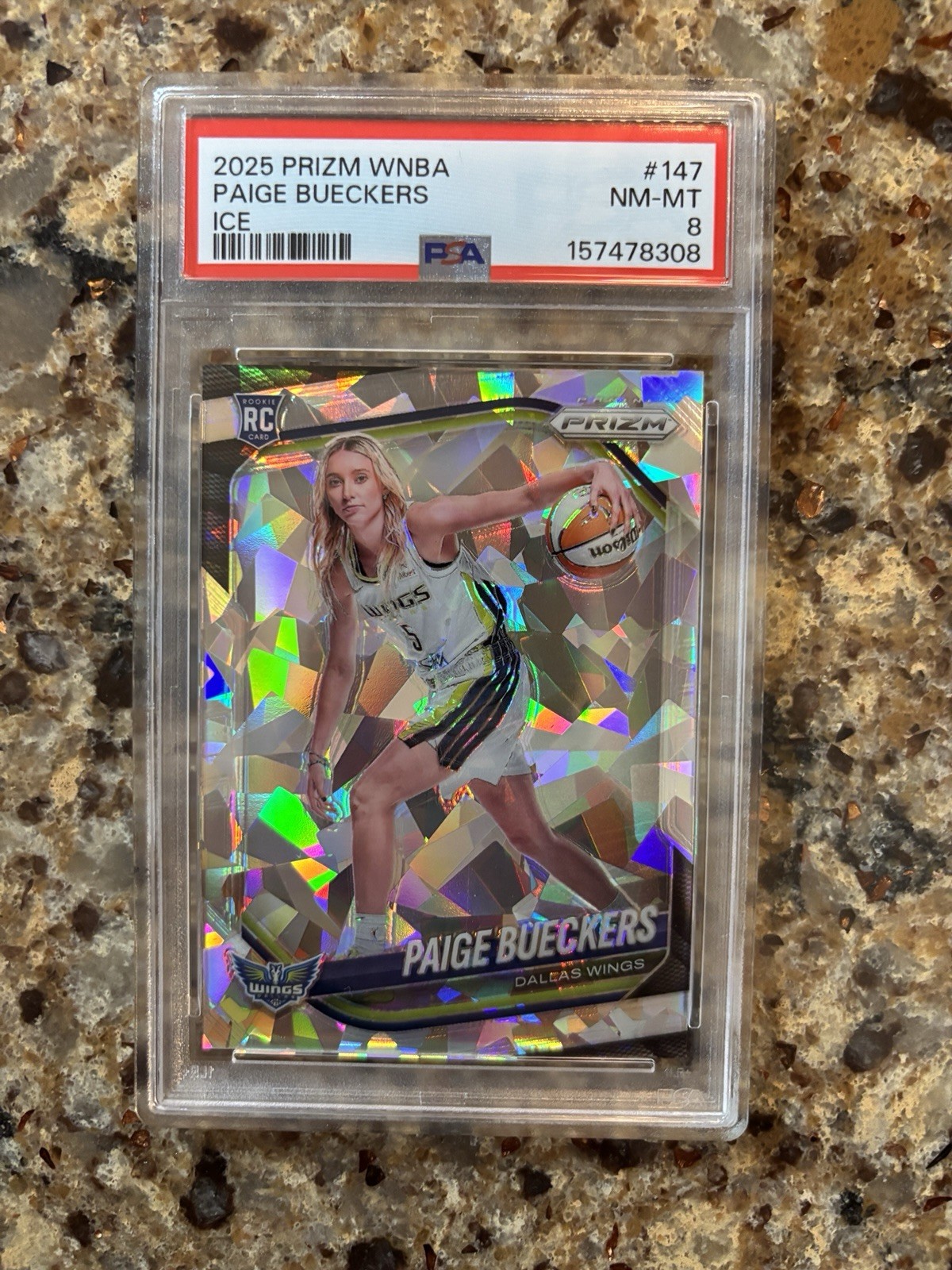 2025 PANINI PRIZM WNBA ICE #147 PAIGE BUECKERS PSA 8 view 1