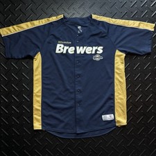 Milwaukee Brewers Baseball Jersey MLB Dynasty Series Licensed size 2XL BUTTON UP