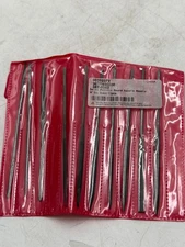 Round Handle Needle File Set 10pc 4in Swiss Pattern 2-Cut Metalworking Files