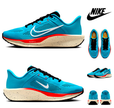 NIKE Quest 6 Road Running Shoe Sneaker Mens Size 13 Blue Crimson White NEW $150