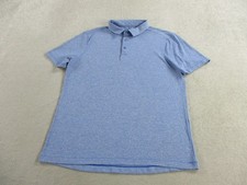Lululemon Polo Shirt Mens Large Heather Blue Evolution Performance Golf Tennis