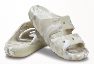Crocs Classic Marbled Sandal V2 Comfort Tan White M6/W8 211563-2Y3 New In Bag
