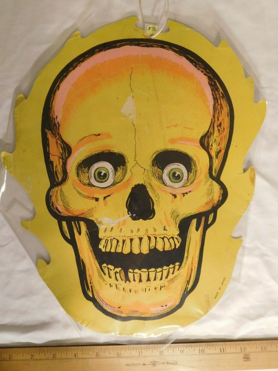 Vintage Halloween 70's Japan Yellow SKULL | eBay