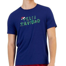 S- Club Room 10015448200 Blue Red FELIZ NAVIDAD Pajama Shirt ONLY Christmas 36"