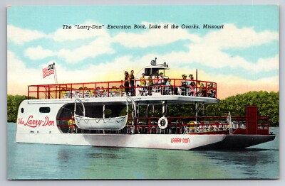 The Larry-Don Excursion Boat Lake of the Ozarks Missouri 1948 Postcard