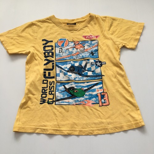 Disney Planes T Shirt Size 5 Yellow Short Sleeve Tee World Class Flyboy Ebay