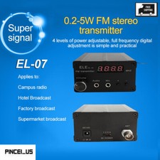 EL-07 0.5W/5W Stereo FM Transmitter Wireless Audio Broadcast Radio Transmitter