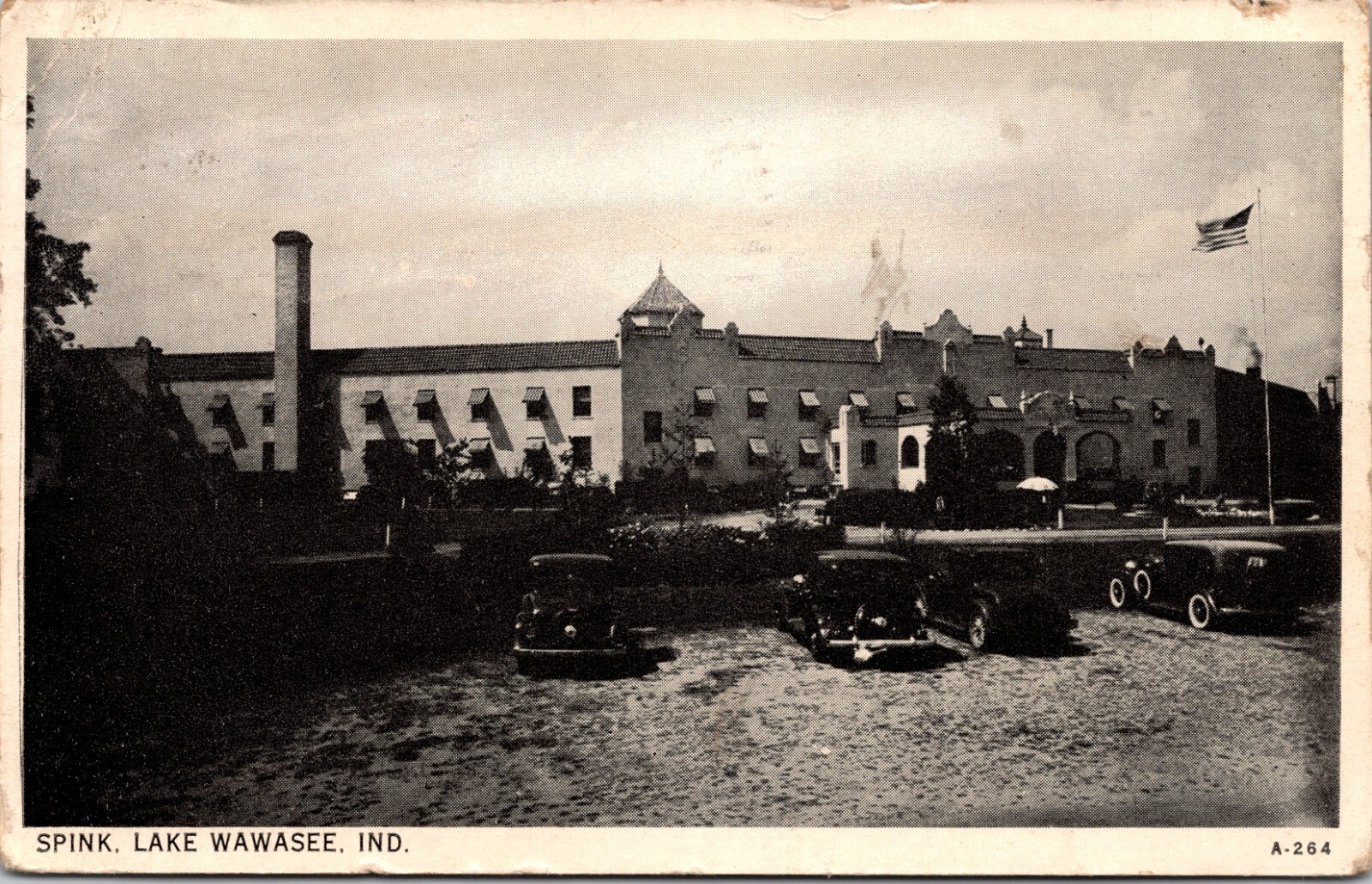 1937 Vintage Postcard Spink Lake Wawasee Indiana Syracuse Kosciusko