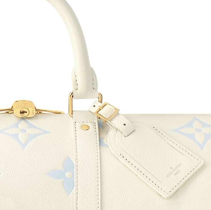 Louis Vuitton Keepall 45 Bag M46974 White Shoulder Purse Monogram