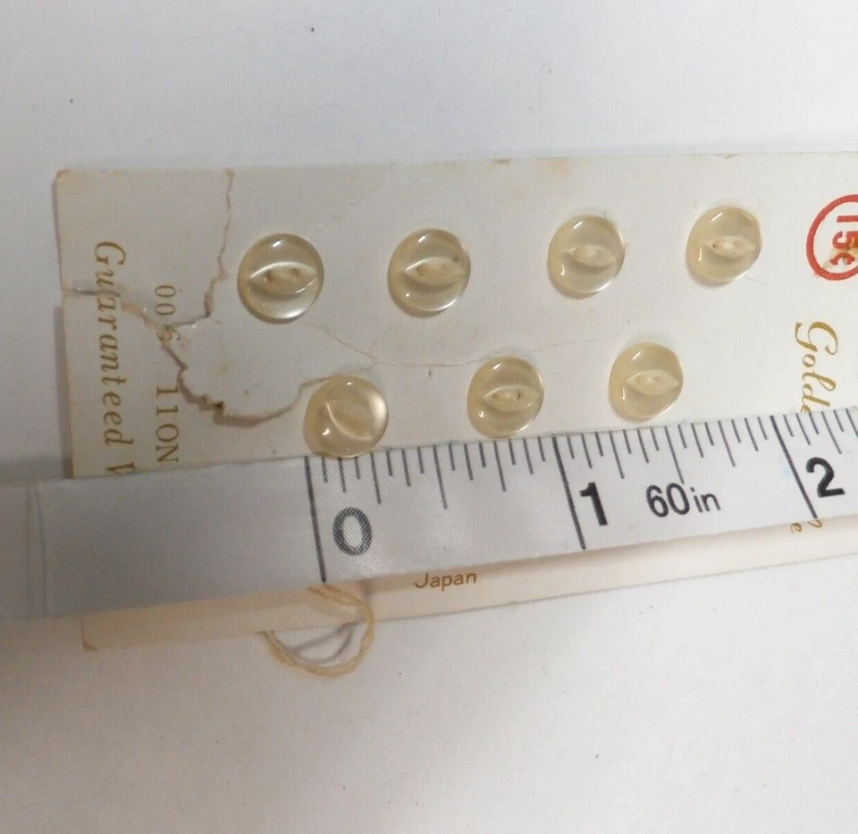 Vintage Lot of 7  Golden Rule Buttons on Original Card - Size 1/4in - Mint - Image 4 of 4