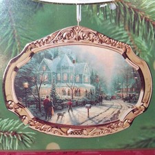 Hallmark Keepsake Ornament Thomas Kinkade A Holiday Gathering 2000
