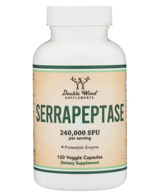 Double Wood USA Serrapeptase 240,000 SPU pro Portion - 120 Vege Kapseln