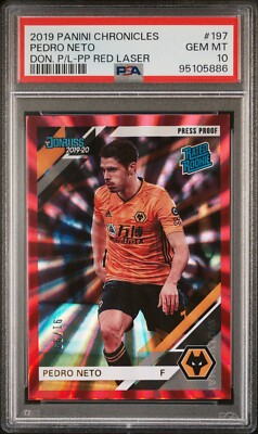 2019/20 Panini Chronicles Pedro Neto Donruss Press Proof Red Laser /99 PSA 10