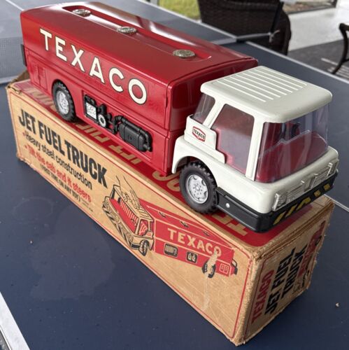 VTG W/box 1960'S BROWN & BIGELOW TEXACO TANKER Fire TRUCK 24” Well Preserved VGC