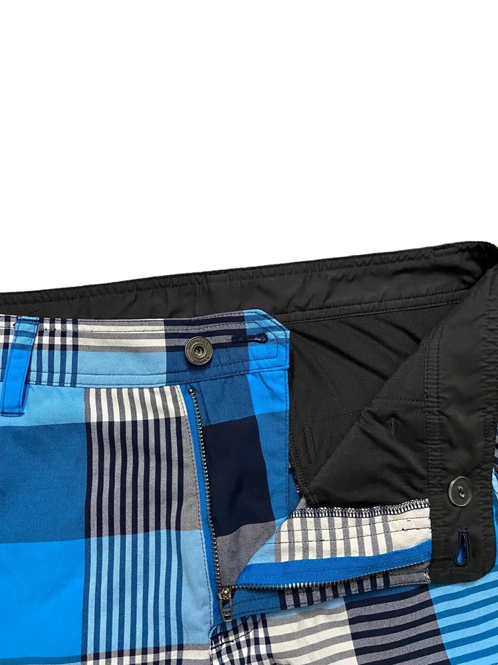 Шорты-бермуды Lululemon Athletica в клетку размер 32 синие серые 11 дюймов эластичные опрятные - Изображение 4 из 4