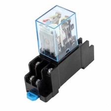 AC 24V Coil Voltage 8 Pin DPDT Electromagnetic Power Relay w Socket Base