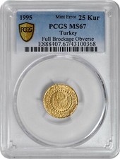 1968年トルコ Monnaie Deluxe100クルシュ PCGS MS65 トルコ 250クルシュ金貨 1968 ケマル・アタトゥルク大統領