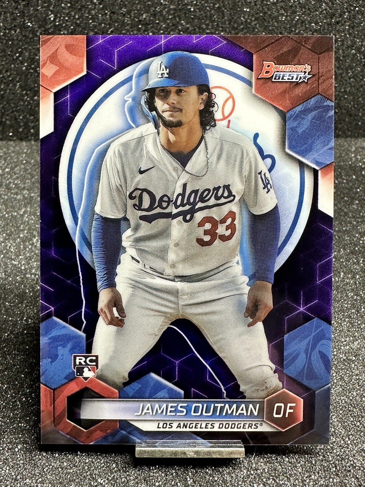 2023 Bowman’s Best Purple Refractor /250 JAMES OUTMAN RC #63 Los Angeles Dodgers
