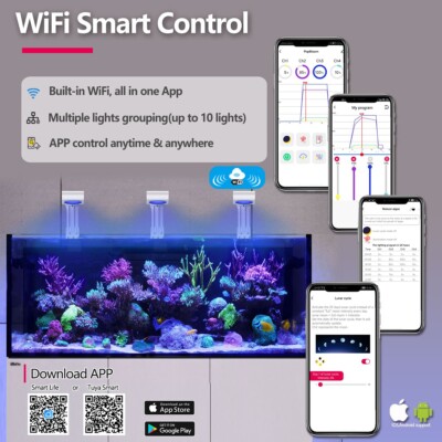 PopBloom RL90 WiFi Reef Led Aquarium Light for Saltwater Coral 36