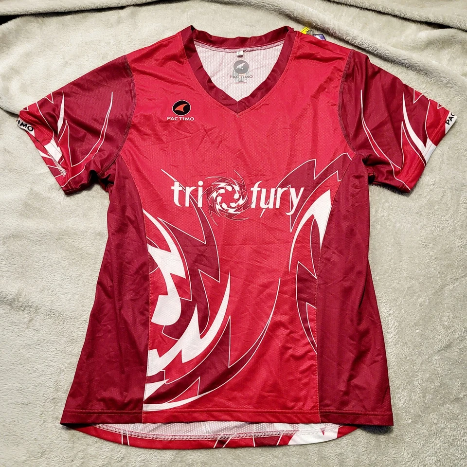 Pactimo Cycling Jersey Men's XL Red Tri-Fury NWT - Image 3 of 4
