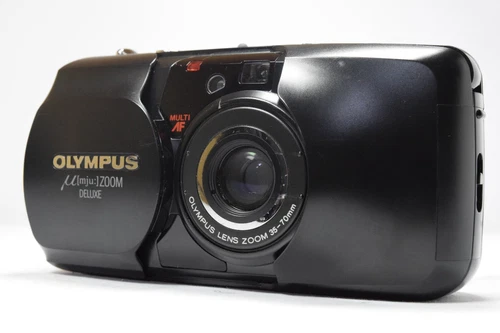 [Exc+4] Olympus Mju μ Zoom Deluxe Black Point & Shoot Film Camera From Japan