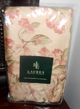 New RALPH LAUREN Belmont Oaks Floral Ruffled STANDARD Pillowcases Rare 