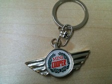 Classic Mini Mini Cooper Wing Badge Style Chrome Keyring Cooper Rover 1b30