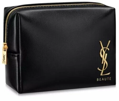 Yves Saint Laurent YSL Beauty Makeup Cosmetic Bag Travel Pouch Black