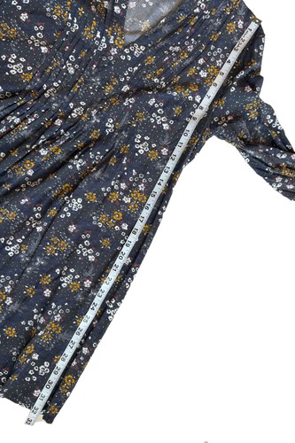 Old Navy Shirt Dress Womens M Floral Pintuck Flowy Drape Long Sleeve Gray Blue - Picture 3 of 11