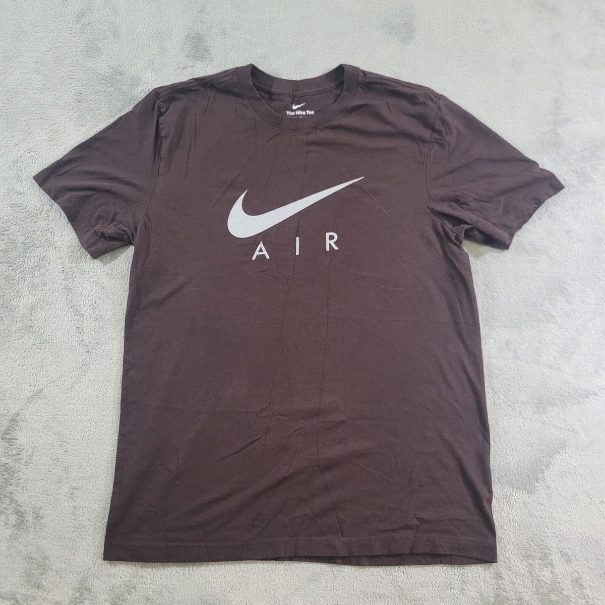 Nike Mens Shirt Size Medium Purple Short Sleeve Crew Neck Spell Out Swoosh  AIR - Main Image
