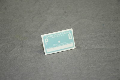 1967 Pontiac Firebird & GTO HO & RAM AIR Turbo Hydramatic 400 ''PQ'' decal, Blue