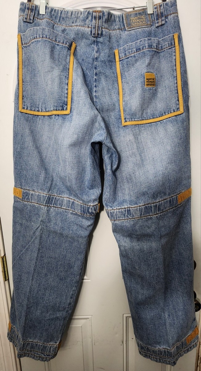 MARITHE FRANCOIS GIRBAUD Jeans Light Blue/yellow Size 40x33.5 90s