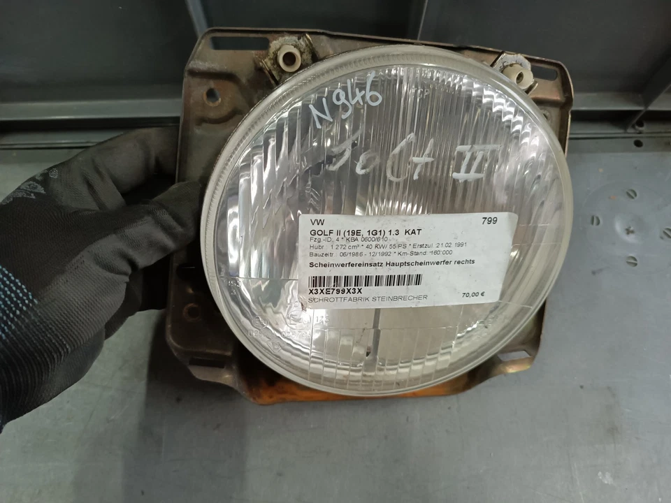 Original VW Golf II MK2 19E Jetta II Frontscheinwerfer Scheinwerfer WESEM - Bild 2 von 4