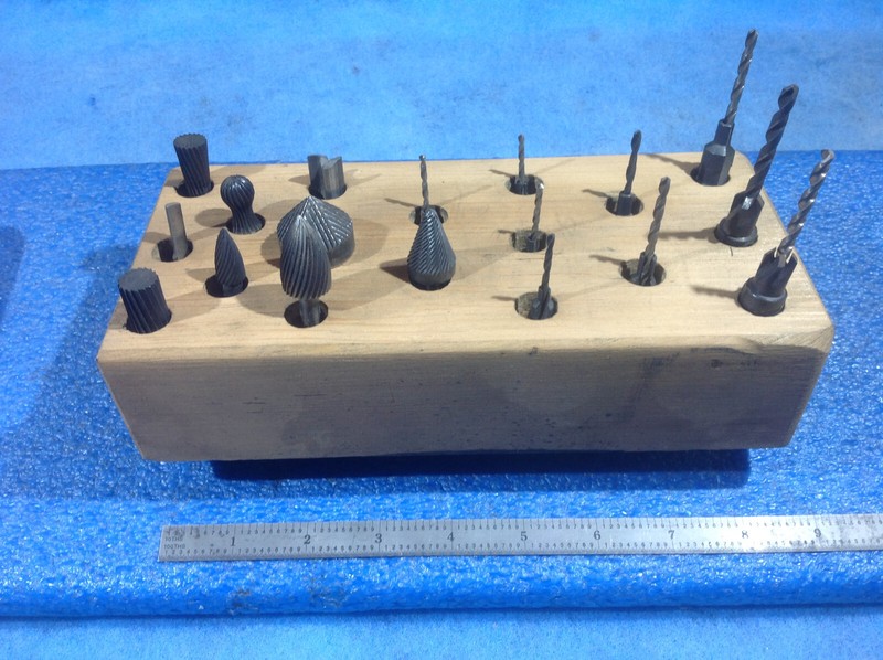 counter bore assortment- w/ wood display half for metal & rest for wood