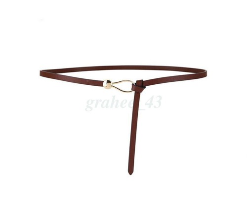 Hot Sale - Leather knot belt Skinny Belt Leather Waist Rope Belt Thin Waist Belt - Picture 15 of 17