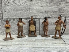 Safari Ltd Powhatan Indians Mini Figurines Lot Of 5 Toys 2” - Pocahontas - VTG