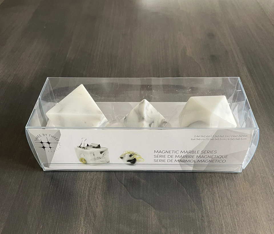 Three By Three Seattle Polyhedra Objects Magnetic Marble Series Trio NEW In Box - Image 2 of 4