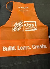 Home Depot Kids Workshop Apron New orange 2 pockets craft smock large 