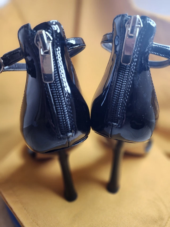 zapatos de mujer, Nine West, negro, brillo, 8,38,5, lujo, fiesta, noche, elegantes Foto 3 de 4