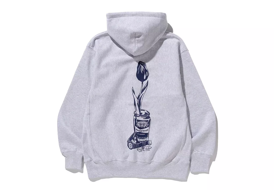 WASTED YOUTH  GREY LOGO HOODY