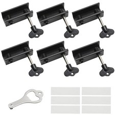 6 Pcs Window Locks Window Stoppers Sliding Window Locks with Key Vertical  H...
