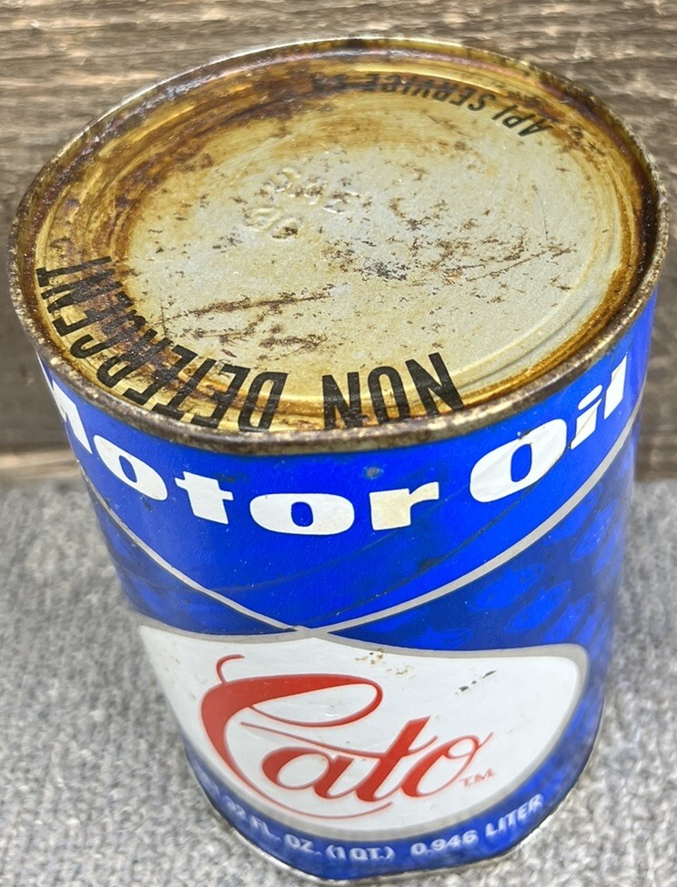 Vintage Cato Motor Oil Can Oil and Grease Co Full Can Oklahoma City